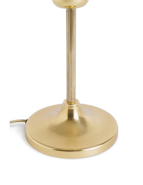 Goldish table lamp blu-ish bubble glass