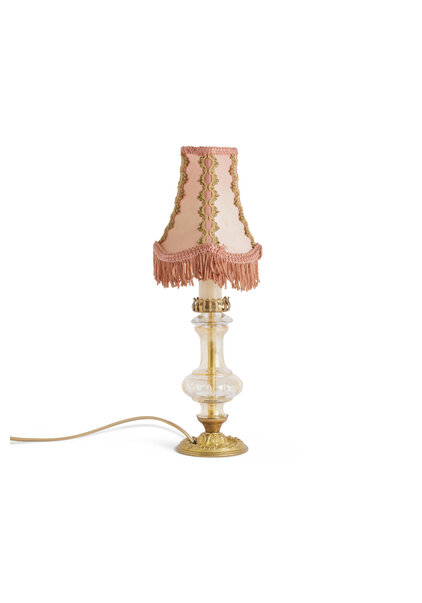 Brocante Table Lamp with Dusty Pink Shade