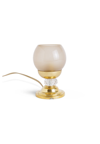 Chic 1940s Table Lamp with Smoked Glass
