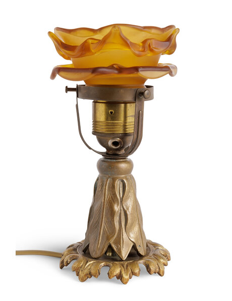 Table lamp, brass, flower shape
