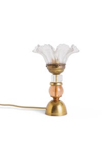 Vintage Table Lamp With Glass Skirt Shade, 1940s