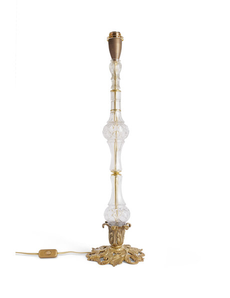 Klassieke vaaslamp glas barok voet 74cm