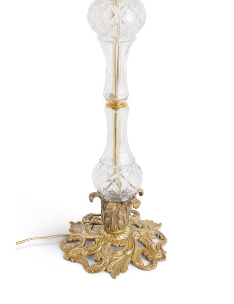 Klassieke vaaslamp glas barok voet 74cm