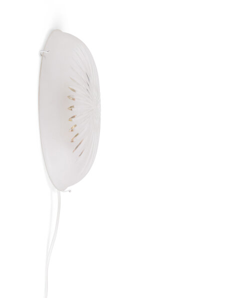 Antieke ovale wandlamp geslepen glas sfeerverlichting jaren 30