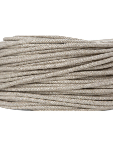 Electrical cord for lamps, round model, jute, 3 core