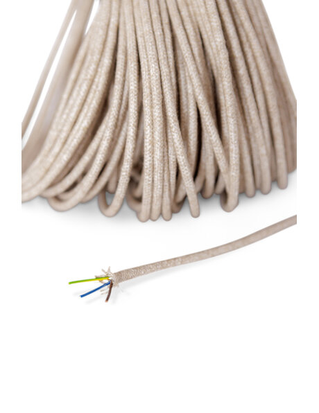 Electrical cord for lamps, round model, jute, 3 core
