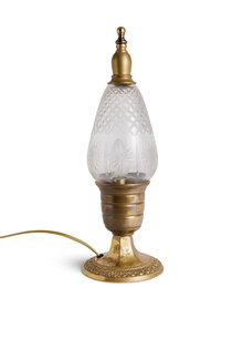 Table Lamp Cut Glass, Brass Base