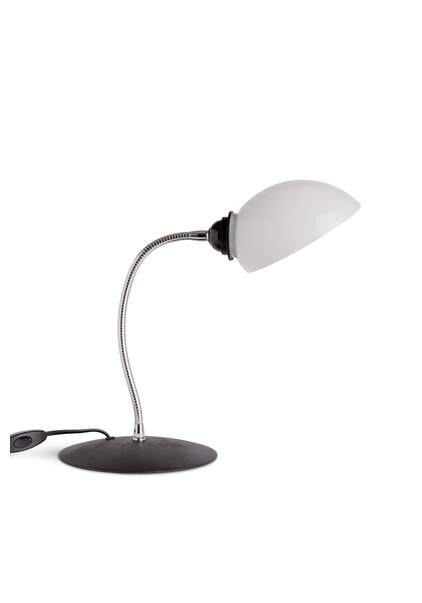 Vintage Bureaulamp met Witte Opaline Kap, Jaren 50