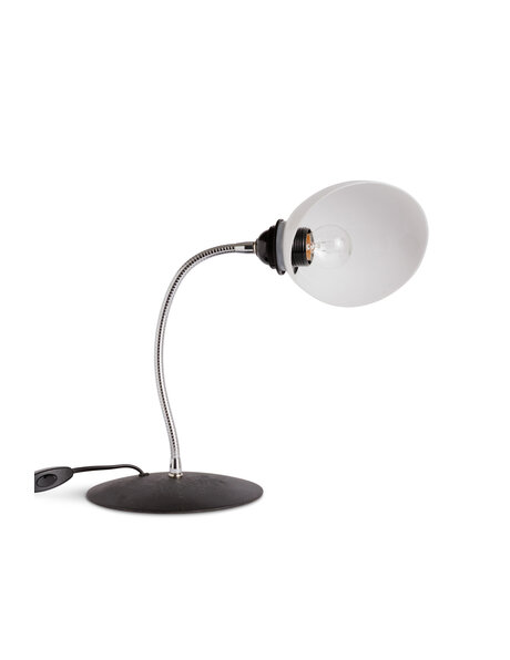 Retro desk lamp white opaline shade with chrome
