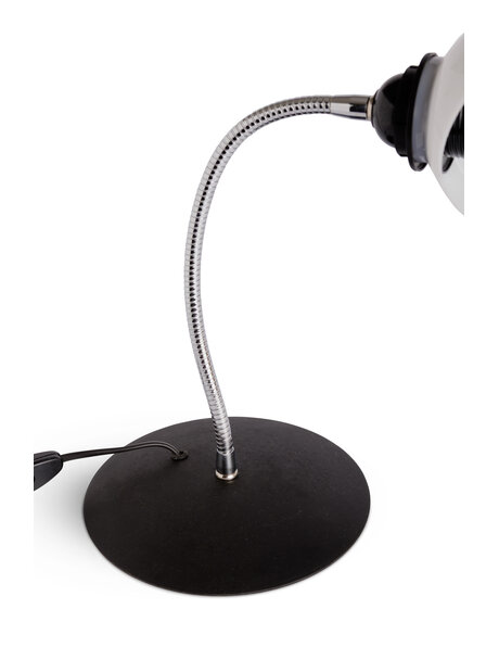 Vintage bureaulamp, witte opaline kap met chroom