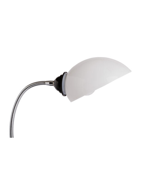 Retro desk lamp white opaline shade with chrome