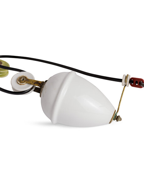 Antiek porseleinen plafond armatuur, jaren 30