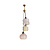 Driearmige Vintage Cascade Roze-Geel Glas