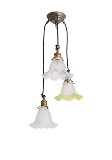 Unique 1940s Cascade Pendant Lamp with Different Shades