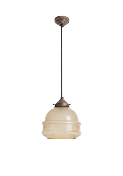 Small Vintage Brown Glass Hanging Lamp