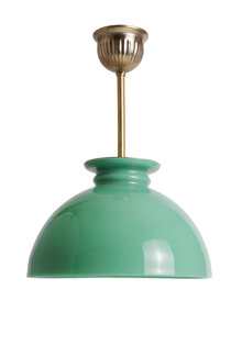 Green Glass Pendant Lamp, Vintage, 1950s-1960s