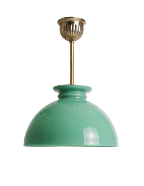 Vintage pendant lamp, green glass