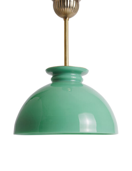 Vintage pendellamp, groen glas