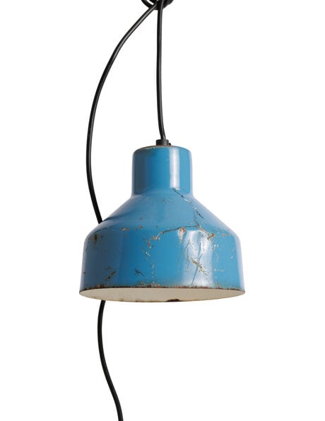 Blauw metalen hanglamp, industrie
