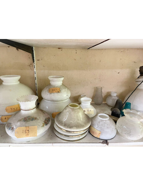 Olielampenkap, lampglazen, vintage lampenkappen