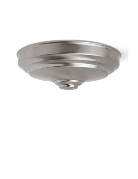 Mat zilver plafondkapje, plat model, 16 cm diameter