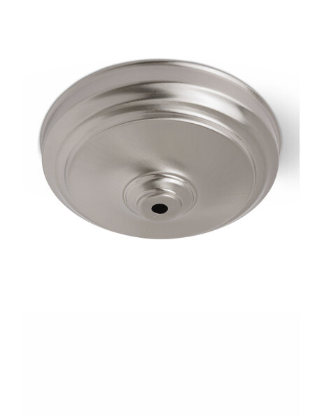 Mat zilver plafondkapje, plat model, 16 cm diameter