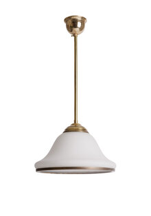 Pendel Hanglamp, Vintage, Wit Glas