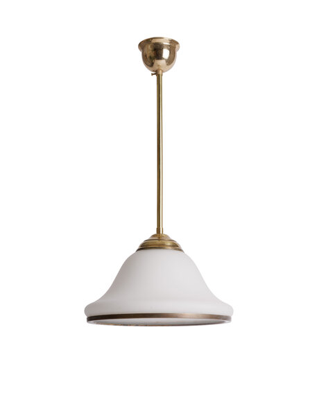 Glazen hanglamp, wit, vintage, jaren 60