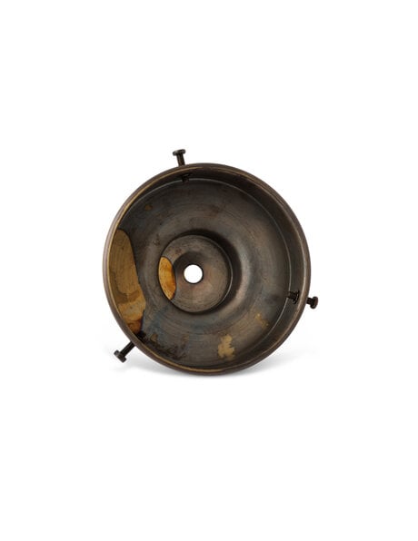Dark brass shade holder with 3 screws for glass