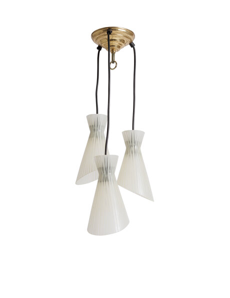 Cascade, light yellow glass, copper fixture