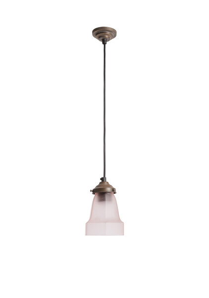 Vintage Art Deco Hanging Lamp, Pink Matte Glass, 1930s