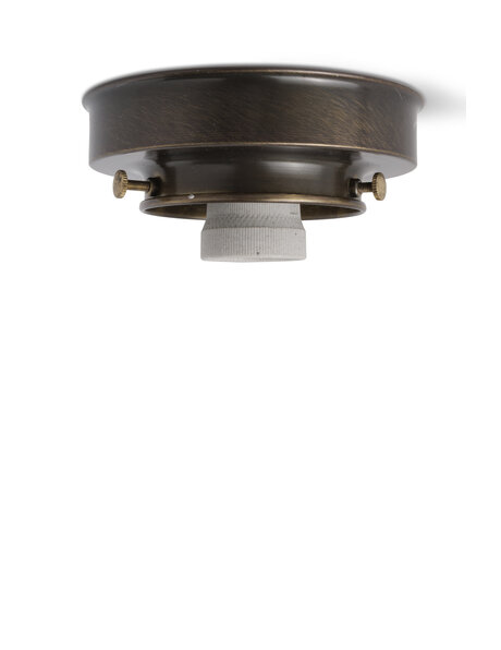 Ceiling lamp ring, patinated copper, for lamp glasses with a raised edge, with a maximum diameter of 8 cm / 3.15 inch