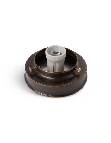 Ceiling lamp ring, patinated copper, for lamp glasses with a raised edge, with a maximum diameter of 8 cm / 3.15 inch