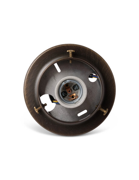 Ceiling lamp ring, patinated copper, for lamp glasses with a raised edge, with a maximum diameter of 8 cm / 3.15 inch