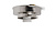 Ceiling lamp ring, shiny nickel, sleek model, for lamp glasses with raised edge of max 8 cm / 3.15 inch diameter