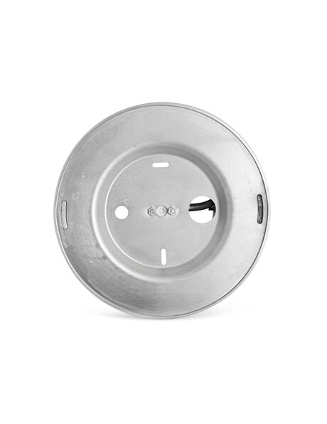 Plafond ring, mat nikkel, diameter opstaande rand lampglas maximaal 10 cm