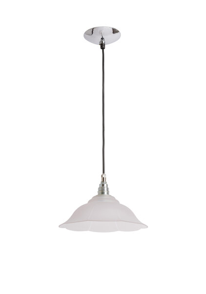 Atmospheric Lighting, small glass shade on cord