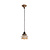 Vintage mood light, hanging lamp, frosted glass with brown rim