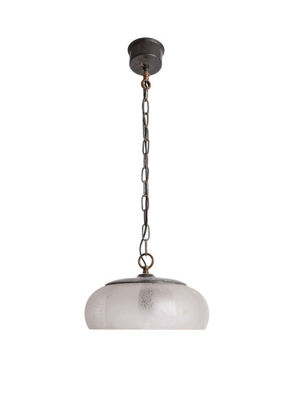 Kleine Vintage Hanglamp, Mat Glas Kapje