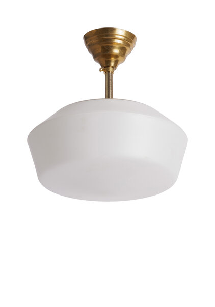 Style Pendant Lamp, White Shade on Pendulum, 40s