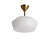 Hall lamp with copper pendulum and white glass