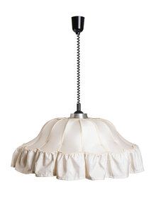 Vintage Pendant Lamp, Fabric Shade on a Pull Handle