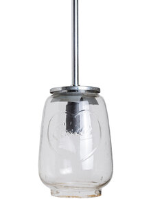 Heart-Lamp, Clear Glass Pendant Lamp, 1940s