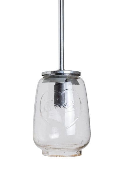 Heart-Lamp, Clear Glass Pendant Lamp, 1940s
