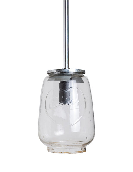 Industrial lamp, glass on pendant