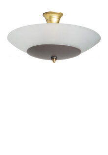 Glass Hanging Lamp, Matte Glass Bowl, 1960s