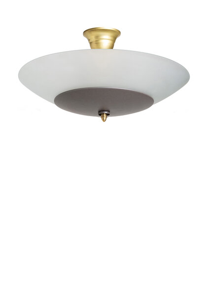 Glazen Hanglamp, Mat Glazen Schaal, Jaren 60