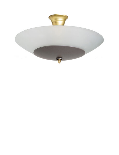 Vintage hanging lamp, frosted glass bowl