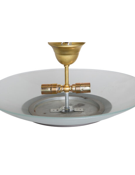 Vintage hanging lamp, frosted glass bowl