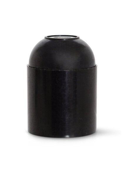 Lamp Socket, E27, Shiny Black, Bakelite